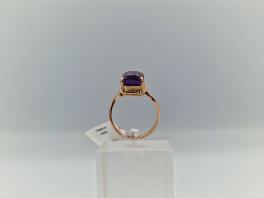 Zelta gredzens ar ametistu, 5.22 g, izm. 19