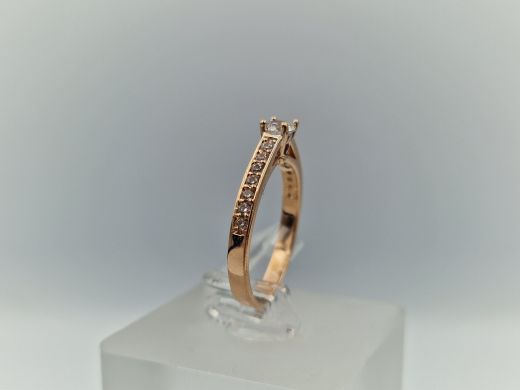 Zelta gredzens ar cirkoniju, 2.47 g, izm. 17