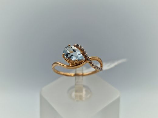 Zelta gredzens ar cirkoniju, 1.55 g, izm. 17