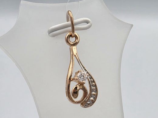 Gold pendant with zircon, 0.90 g