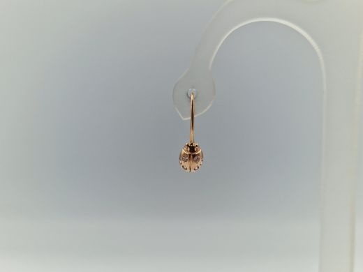 Золотые серьги с цирконом, 0.91 г