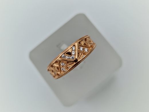 Zelta gredzens ar cirkoniju, 3.74 g, izm. 17