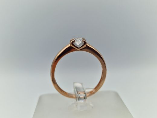 Zelta gredzens ar cirkoniju, 1.7 g, izm. 16.5