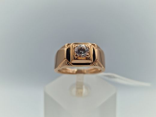 Gold ring with zircon, 5.62 g, size 17