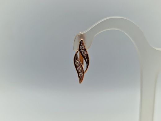 Золотые серьги с бриллиантом, 2.37 г