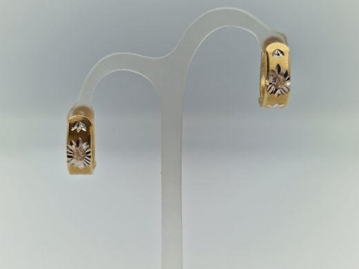 Золотые серьги с цирконом, 2.2 г
