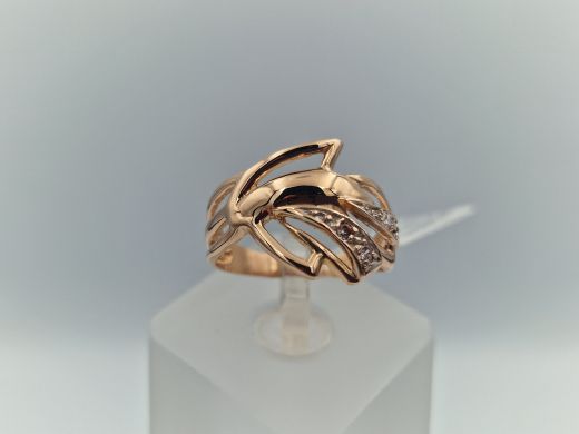 Zelta gredzens ar cirkoniju, 3.19 g, izm. 17