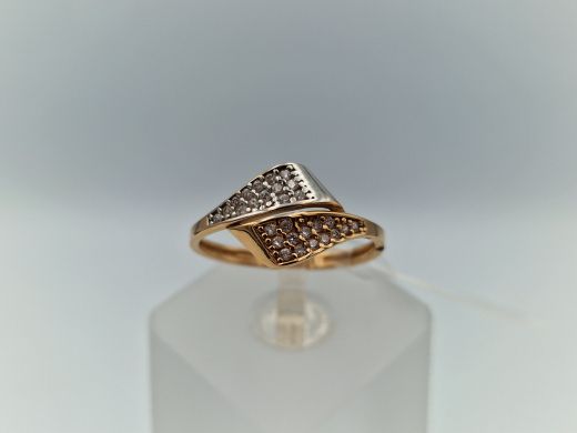 Zelta gredzens ar cirkoniju, 1.79 g, izm. 18