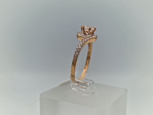 Zelta gredzens ar cirkoniju, 2.21 g, izm. 18.5