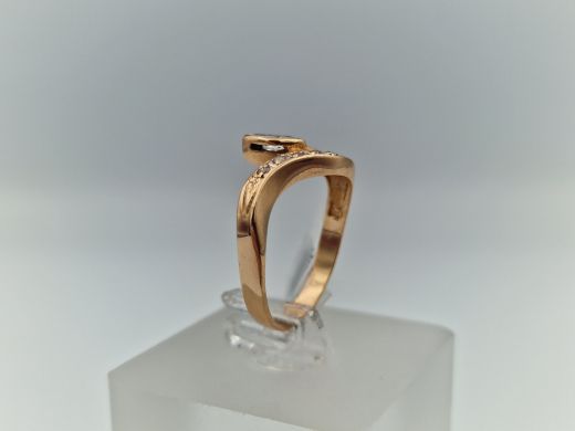 Zelta gredzens ar cirkoniju, 2.31 g, izm. 16.5