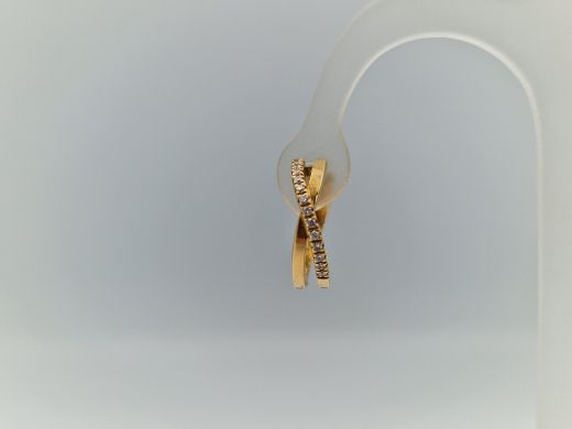 Золотые серьги с бриллиантом, 5.25 г