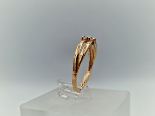 Zelta gredzens ar cirkoniju, 1.27 g, izm. 16