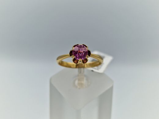 Zelta gredzens ar cirkoniju, 3.54 g, izm. 19