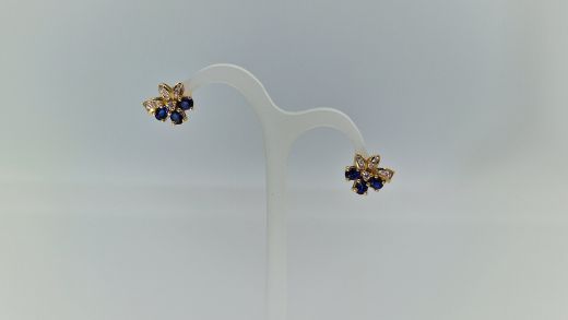 Золотые серьги с цирконом, 3.2 г