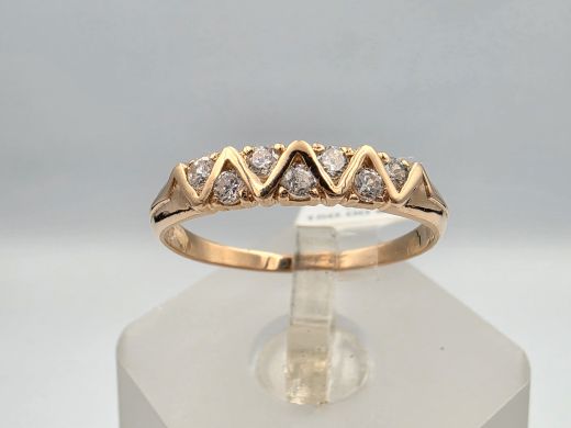 Gold ring with zircon, 1.50 g, size 17.5