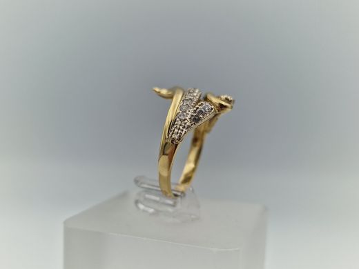 Zelta gredzens ar cirkoniju, 3.34 g, izm. 17.2