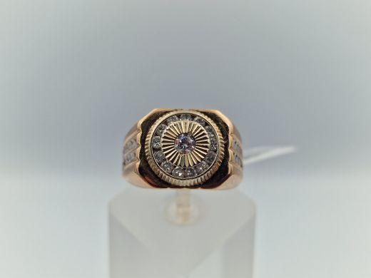 Zelta gredzens ar cirkoniju, 12.35 g, izm. 20