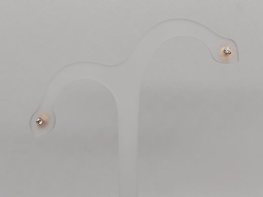 Золотые серьги с цирконом, 0.6 г