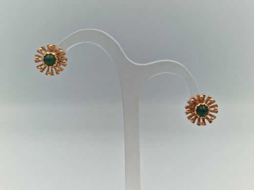 Zelta auskari ar halcedonu, 2.85 g