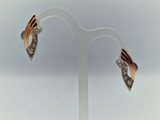 Zelta auskari ar briljantu, 5.56 g