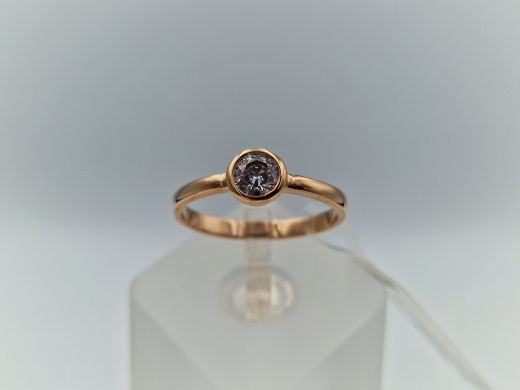 Zelta gredzens ar cirkoniju, 2.07 g, izm. 17