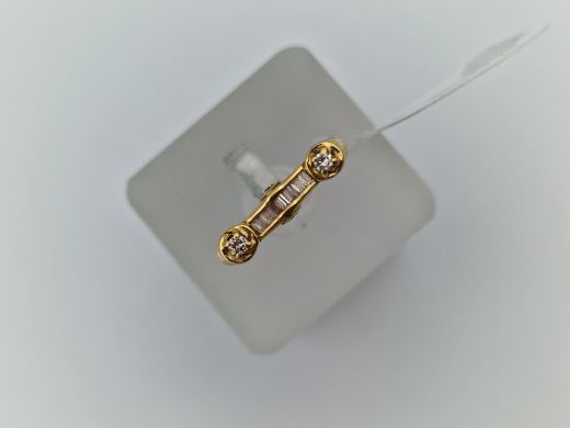 Zelta gredzens ar cirkoniju, 3.1 g, izm. 15