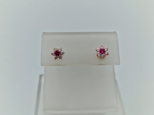 Zelta auskari ar cirkoniju, 0.57 g