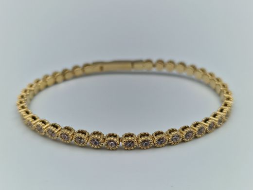 Zelta rokassprādze ar cirkoniju, 7.69 g