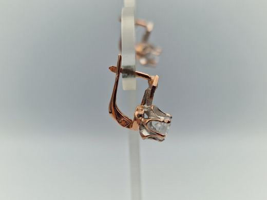 Золотые серьги с цирконом, 3.75 г