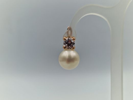 Золотые серьги с цирконом, 3.36 г