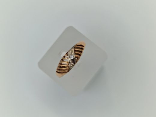 Zelta gredzens ar cirkoniju, 3.99 g, izm. 19.5