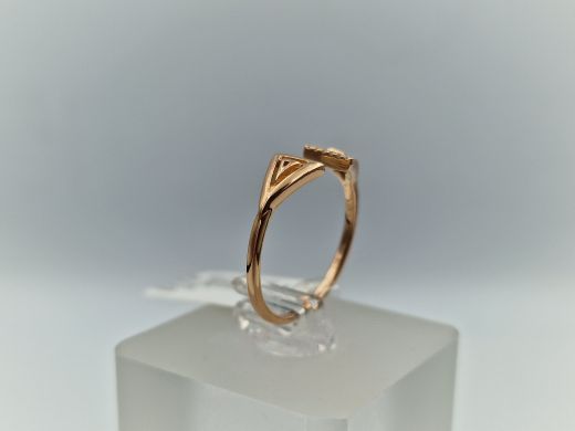 Zelta gredzens ar cirkoniju, 1.74 g, izm. 18