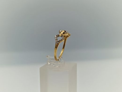 Zelta gredzens ar cirkoniju, 1.73 g, izm. 18