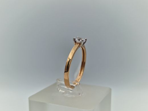 Zelta gredzens ar cirkoniju, 1.7 g, izm. 18