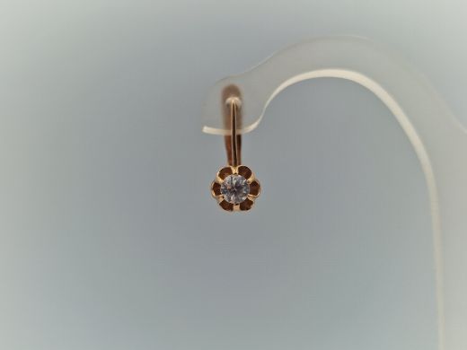 Золотые серьги с цирконом, 3.32 г