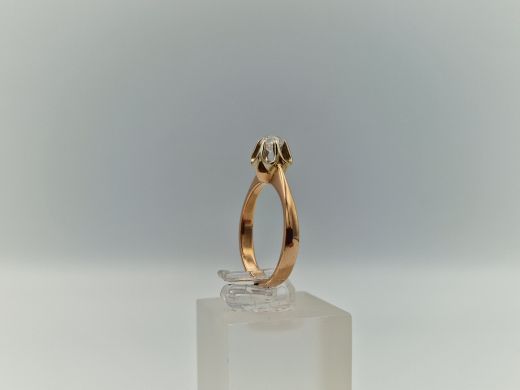 Zelta gredzens ar cirkoniju, 2.66 g, izm. 16