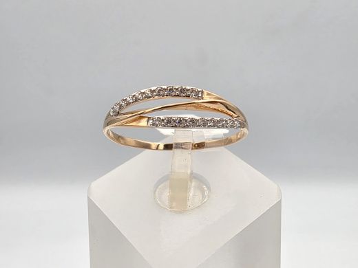 Zelta gredzens ar cirkoniju, 1.08 g, izm. 18