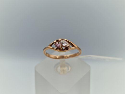 Zelta gredzens ar cirkoniju, 1.6 g, izm. 18