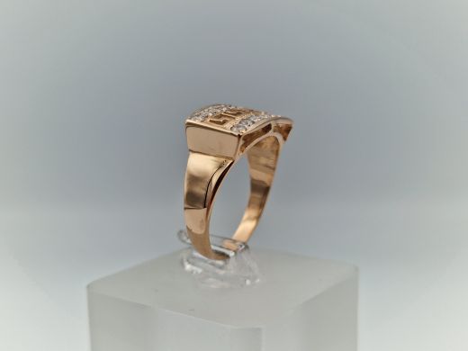 Zelta gredzens ar cirkoniju, 3.82 g, izm. 18