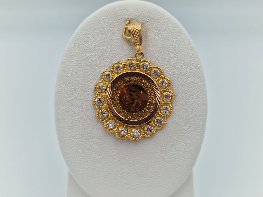 Zelta kulons ar cirkoniju, 3.97 g