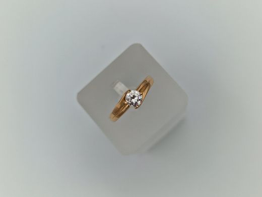 Zelta gredzens ar cirkoniju, 2.08 g, izm. 17