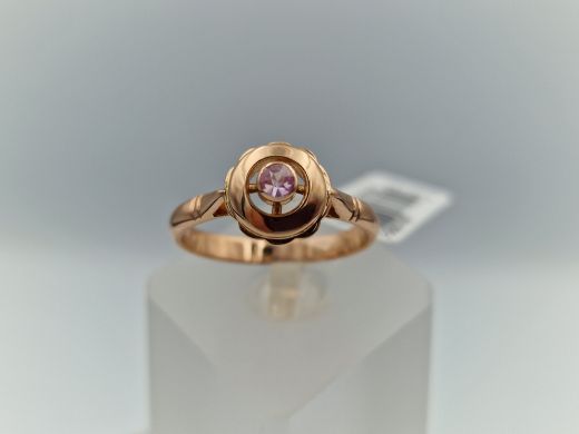 Zelta gredzens ar koraļļi, 3.06 g, izm. 18