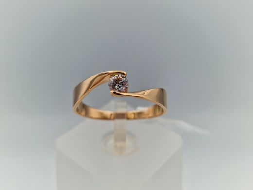 Zelta gredzens ar cirkoniju, 2.44 g, izm. 19.5
