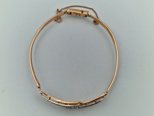 Zelta rokassprādze ar cirkoniju, 14.11 g