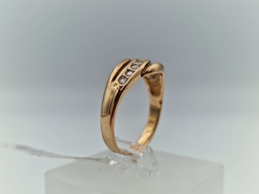 Zelta gredzens ar cirkoniju, 4.02 g, izm. 18.2