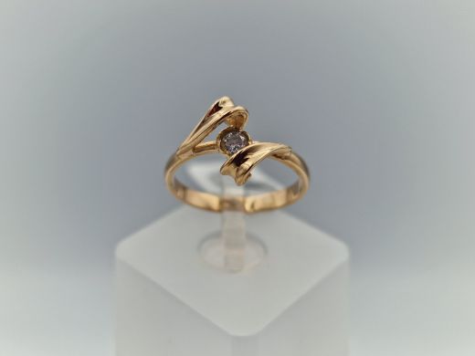 Zelta gredzens ar cirkoniju, 2.03 g, izm. 16.5