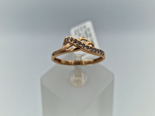 Zelta gredzens ar cirkoniju, 1.71 g, izm. 18.5