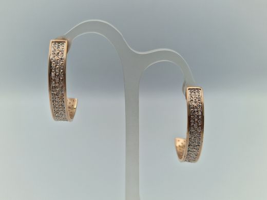 Золотые серьги с бриллиантом, 9.75 г