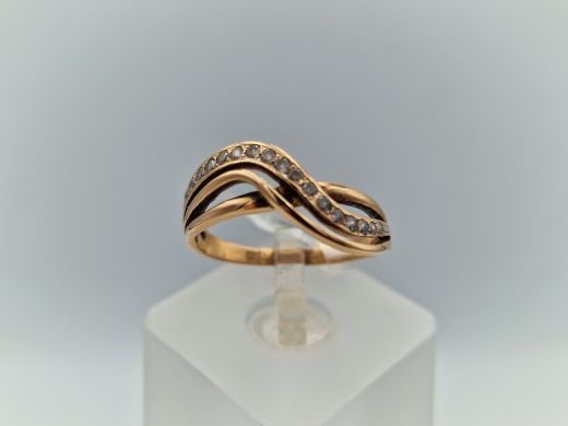 Zelta gredzens ar cirkoniju, 2.56 g, izm. 17.5