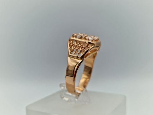 Zelta gredzens ar cirkoniju, 4.56 g, izm. 17